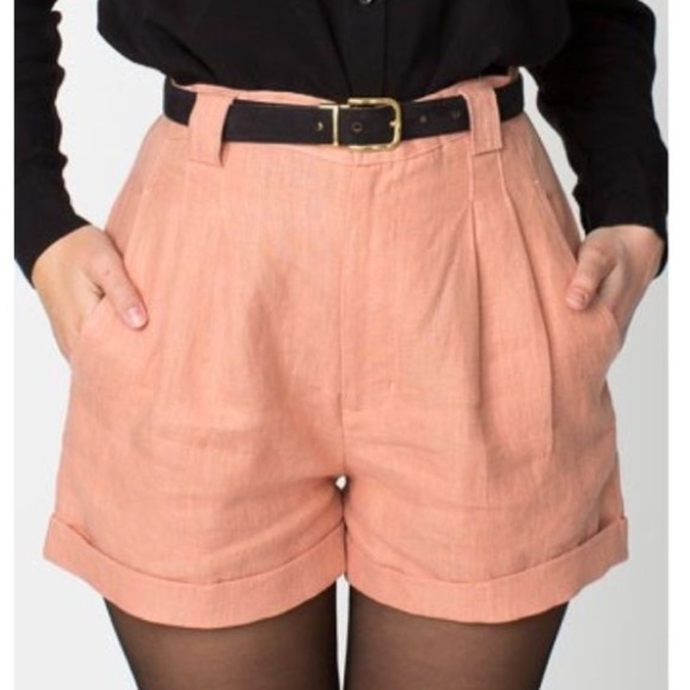 ✨American Apparel High Waisted Linen Shorts✨